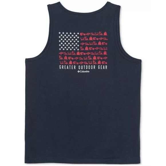 Columbia Mens Regular fit Sleeveless Graphic Tank Top Shirt Size S Blue Solid - Picture 1 of 1
